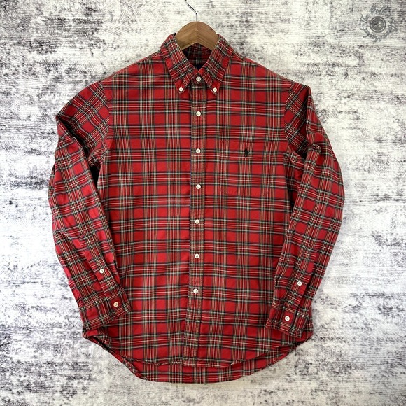 Polo Ralph Lauren Buffalo Plaid Red/Green Long Sleeve Shirt - Men's Medium - Picture 1 of 9